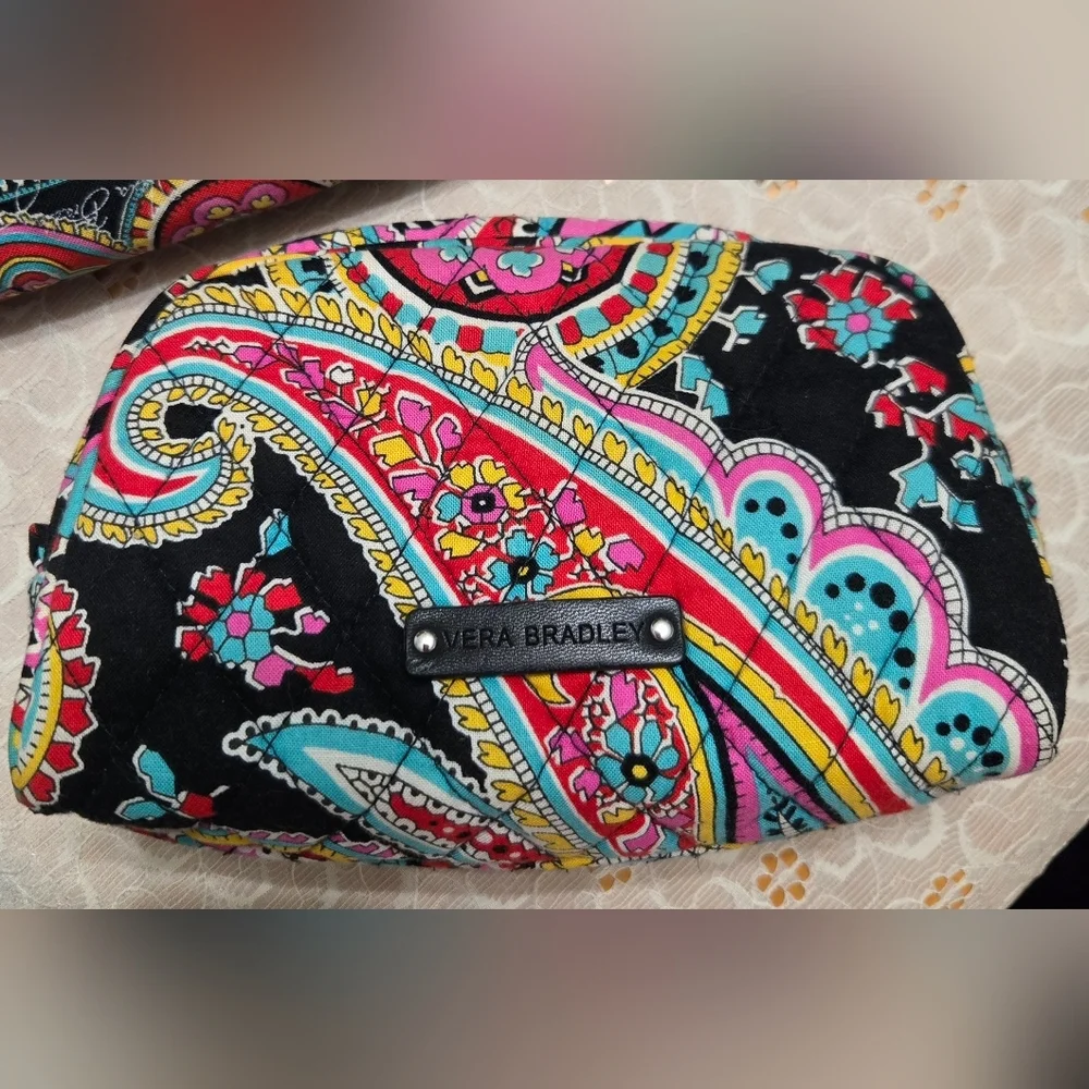 Vera Bradley Paisley Wallet And Cosmetic Bag Lot - Picture 3 of 4